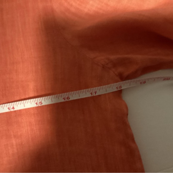 Benson NYC 100% Italian Linen Dress L Coral Orange - Picture 8 of 10